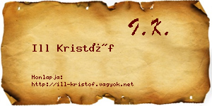 Ill Kristóf névjegykártya